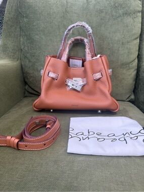 Rabeanco Saoirse Belt Soft Structural Shoulder Mini Tote with Strap Caramel
